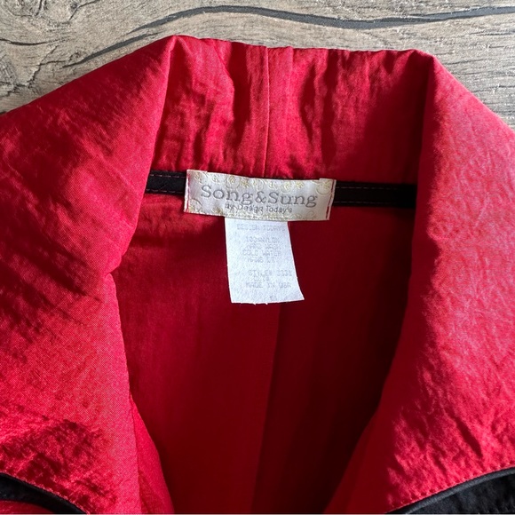 NWT Red Nylon Wired Collar Blazer Small - Picture 10 of 11
